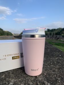 Pure Color Stainless Steel Insulated Coffee Cup 350ML Leakproof Home Water Cup One Lid Dual Use MAPS American Style Universal