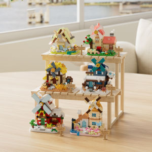 Deep Forest Windmill House Tree House Building Block Street View Building Childrens Educational Assembly Toy