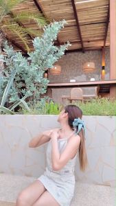 Satin X Zero ยางรัดผม ผ้าซาตินเกรดพรีเมี่ยม (Carmine Red) โดนัทพร้อมโบว์ผูก