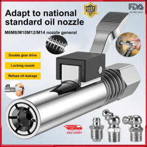 ⭐️【Gudang tempatan + COD】⭐12000 PSI Grease Tool Coupler Heavy-Duty Quick Lock dan Release Double Handle Stainless Steel NPTI/8 Tip alat gris bebas bocor