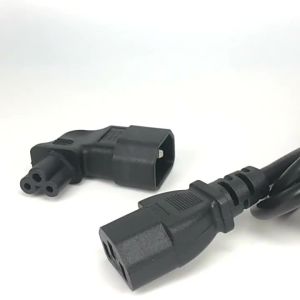 IEC 320 C14 To C5 Power Adapter Left Right Angled 10A 250V 90 Degree Bend For Server UPS PDU Industrial Equipment Heavy Duty