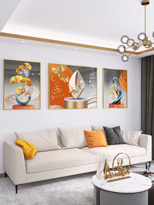 Modern minimalist living room decorative painting stylish wall art for bedroom and dining room Nordic style sofa background wall triptych