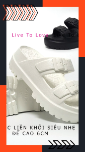 Dép Nữ Quai Ngang Đúc Liền Khối Siêu Nhẹ Đế Cao 6cm Hù Kiệt - Hàng Chính Hãng - HK3138