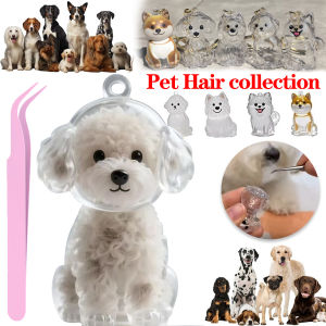 Pet Hair Keepsake Keychain 1Set Dog Cat Hair Collector Memorial Kit with Storage Box & Tweezer for Christmas Thanksgiving Gift