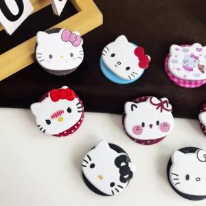 Ốp Điện Thoại iPhone Có Giá Đỡ Từ Tính Magsafe Hello Kitty Hoạt Hình 3D Dễ Thương Chất Liệu Silicon Mềm Mại Có Thể Gập Lại Kiểu Dáng Như Túi Khí