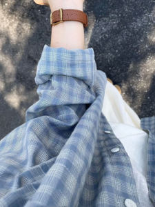 Áo Sơ Mi Kẻ Caro Chống Nắng Mỏng Mùa Hè Cho Nữ Dáng Rộng Dài Tay Thường Xuyên Cổ Polo Dài Vừa Phải Chất Liệu Cotton