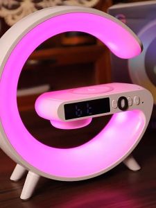 【COD】🔥พร้อมส่ง 🔥15W Led บรรยากาศ Rgb Light Wireless Charger นาฬิกาปลุกโคมไฟตั้งโต๊ะลำโพงบลูทูธพร้อม App Control Creat3 in1 รุ่น Bluetooth Wireless Charging LED RGB ไฟสีรุ้งหลากสี