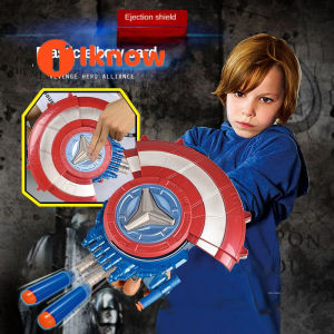 I know Captain America Mask Shield Hidden Launcher Cartoon Anime Hero Transformation Toy