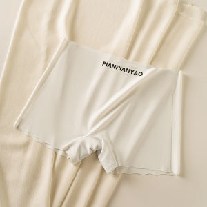 Miiow | Ice Silk Seamless Safety Pants Womens Anti-Light Non-Rolling Edge Flat Angle Shorts Pure Cotton Antibacterial Underwear Two-In-One