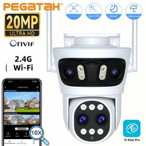 Camera IP WiFi PEGATAH 20MP PTZ Với Góc Quay 180 Độ °   Giám Sát An Ninh Zoom Kỹ Thuật Số 10X Theo Dõi Tự Động Góc Rộng Để Sử Dụng Trong Nhà/ngoài Trời