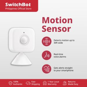 SwitchBot Motion Sensor - Bluetooth & WiFi (Hub Required) PIR Wireless Infrared Body Sensor Smart Movement Detector with Light Sensor compatible with Alexa Google Home and Siri/HomeKit Smart Home Security
