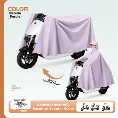 QUANYAN | Heavy Rainproof Full-length Motorcycle and Electric Bike Raincoat Large Thick