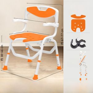 Bathroom Shower Chair for Elderly People Non-Slip Foldable Safety Seat Aluminum Alloy Bathing Bench Elderly Bathroom Furniture