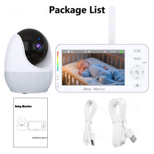 1080P HD WiFi Baby Monitor Phone APP Remote View 4.3" Nanny Night Light VOX HD Night Vision Lullabies Temperature Monitor Camera