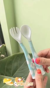 Kuru Baby Flexi Fun Spoon and Fork Set Sendok dan Garpu Makan Bayi