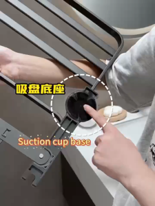 [SG STOCK]Suction Cup Bathroom Storage Rack No-Drill  Towel Storage Towel Rack Integrated Bathroom Set Shelf Rack