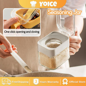 Yoice Seasoning Bottle Dispensers Spice Jar With Lid Kitchen Canister Condiment Salt Seasoning Storage Bottle With Spoon