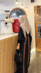 Kaftan Sakina Premium Rayon Eksklusif Super Jumbo Busui Dress Wanita Muslim Nyaman Panjang Tebal