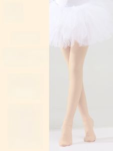 Miiow | Childrens Dance Tights Thin Practice Dancing Socks Ballet Stockings Girls White Nylon Elastic Fiber Soft Mid-Calf Princess Style