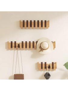 MOLORE | Solid Wood Piano Key Design Wall Coat Rack No Drilling