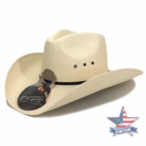 Western Style Canvas Hardbodied Cowboy Hat Original Production Travel Camping Sunshade Casual Flat Top Wide Brim Mens Hat