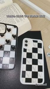 Softcase Silikon & Casing Clear TPU Desain Hati untuk OPPO Reno