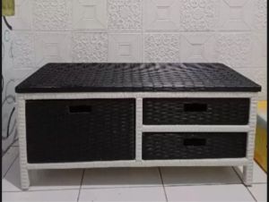 Lemari Rotan Sintetis 6 Laci Motif Meja Tv Model Minimalis Murah