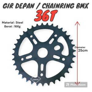Gear Chainring 36T Gir Depan Chain Ring Rotel 36 T Sepeda BMX Model As Arm Langsung One Piece Crank