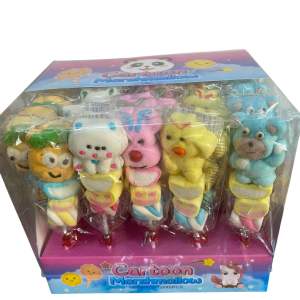 Kẹo Bông Dẻo Xiên Que Hình Thú - Hộp 40 Chiếc - Chiếc 20gr