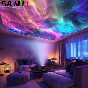 Starry Sky Projection Wave Stage Light with Remote Control USB for Camping Bedroom Decor Christmas Gifts Home Ambient Lighting