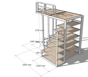 Helper room loft bed with shelf customize Singapore/sliding door customize