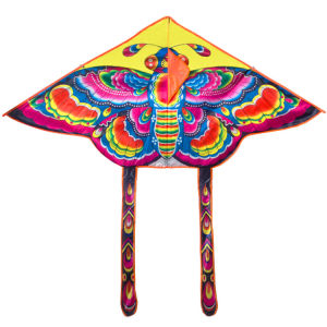 Masely Colorful Butterfly Kite Triangular Rainbow Kites Children Outdoor Toy with Free Kite String