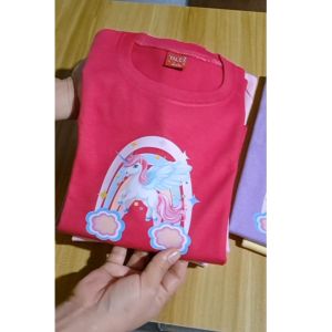YALEX Tshirt For Girl kids - UNICORN and KUROMI Minimalist Tshirt Design