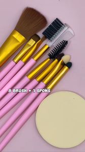 9 IN 1 Set Kuas Makeup Plus Spons High Quality Eyeshadow Powder Blush on multifungsi