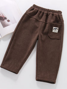Girls Corduroy Sports Pants Single Pocket Outdoor Wear Spring Autumn High Waist Long Trousers Korean Style Comfortable Loose Fit
