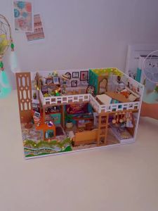 New Diy Doll House Wooden Casa Roombox Dollhouse With Furniture Light Home Handmade Assembly Miniature Toys Birthday Gifts