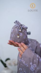 LOUFIE - Mukena Dewasa Traveling Mini Pouch Parasut Korea Motif Sakura