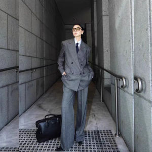 Korean Style Loose Double-Breasted Suit Set