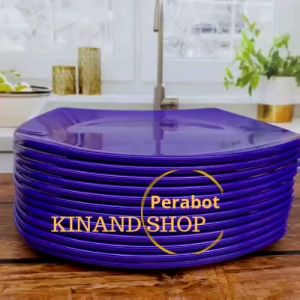 12 Pcs Piring Makan Melamin Kotak Datar Tebal 9 Inch Melamin Polos Mewah