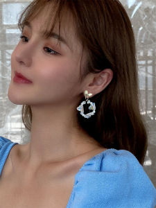 Hoa Tai Hình Trái Tim Pha Lê Siêu Sáng Thời Trang Mới Cho Nữ Trang Sức Hợp Kim Kim Cương Nhân Tạo Trang Trí Tai Mùa Xuân Hè Đa Năng