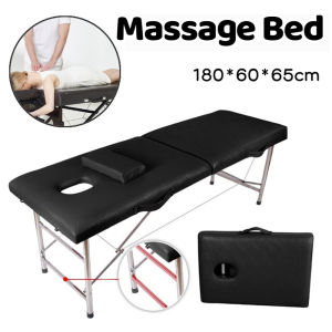 Foldable Massage Bed Sturdy Comfortable Spa Facial Portable Massage Table Tattoo Bed 180x60x65cm