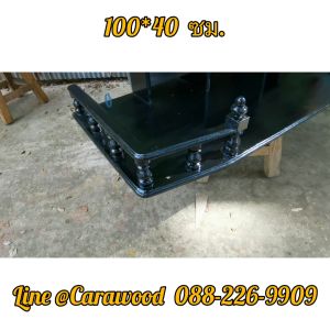 HNGM หิ้งพระ หิ้งวางพระ2ชั้น (100*40 ซม.) โมเดิร์นไม้สักทอง หิ้งพระติดผนัง หิ้งวางไอ้ไข่ สีดำ