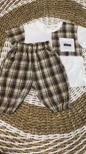 SETELAN BAJU LENGAN PENDEK ANAK LAKI-LAKI TERBARU / PAKAIAN ANAK COWOK CELANA PANJANG / SETELAN ANAK LAKI-LAKI MOTIF KOTAK-KOTAK KEKINIAN