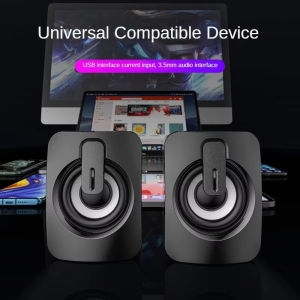 Mini Computer Sound Box HIFI Stereo Microphone Audio PC Speaker USB Wired With LED Light 3.5mm AUX For Desktop Notebook Computer