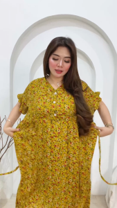 Nalla Dress Cantik /Daster Bumil busui nyaman Kekinian Motif Terbaru / Ada saku Kancing Depan