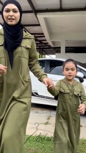 LALEESA Gaun Pocket Kids Long Hoodie Muslimah Dress