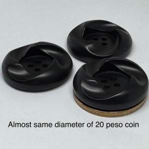 Giant Button #8965 | 3pcs. Black Big Buttons 30mm DIY Craft Sewing