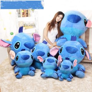 Gấu bông Stitch xanh loại lớn gòn mềm vải nhung mềm mịn không rụng lông an toàn cho bé