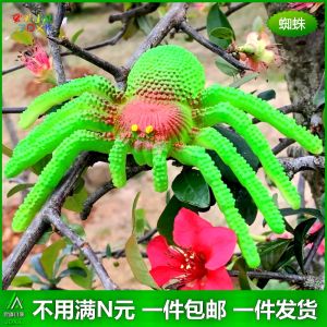 Large Size Soft Rubber Simulated Spider Toy Set for Kindergarten Children Cognitive Play Scary Prank Fake Animal Doll Models