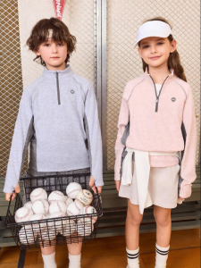 Marc&Janie | Soft Velvet Half Zip Polo Sport Shirt Childrens T-shirt